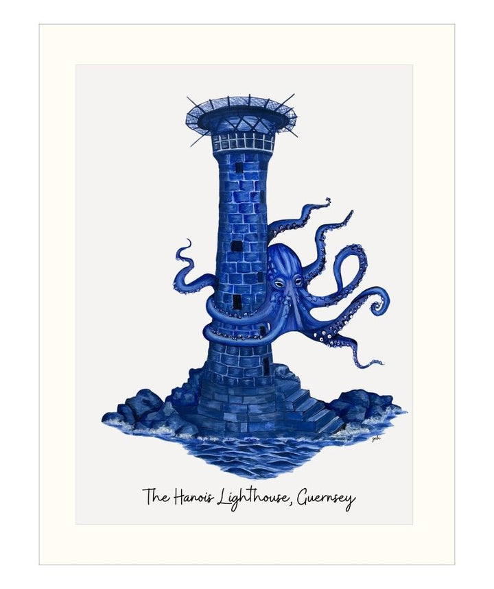 Mounted Giclee Prints - Octopus & Lighthouse