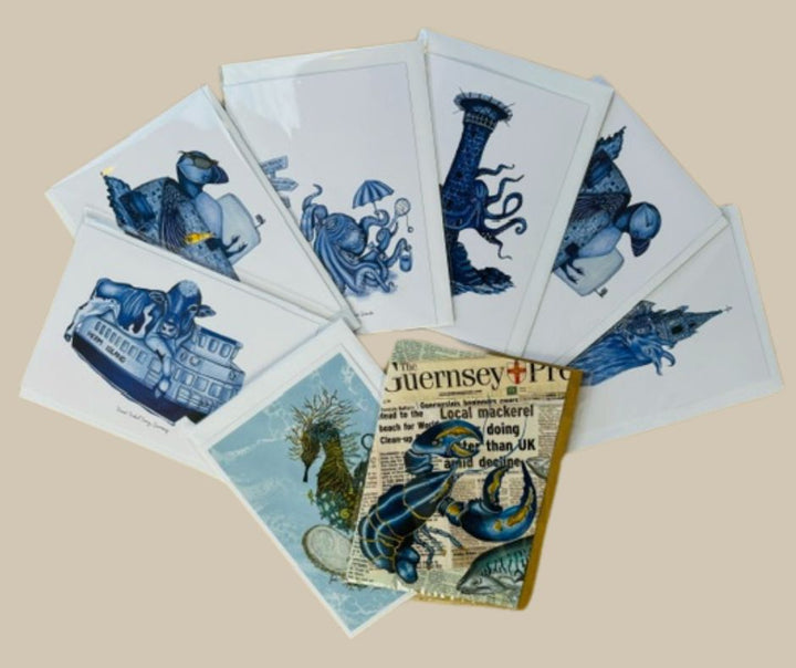 Pack de 4 cartes de vœux Guernesey