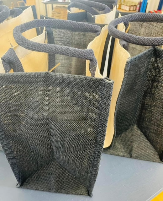 Grey jute online bag