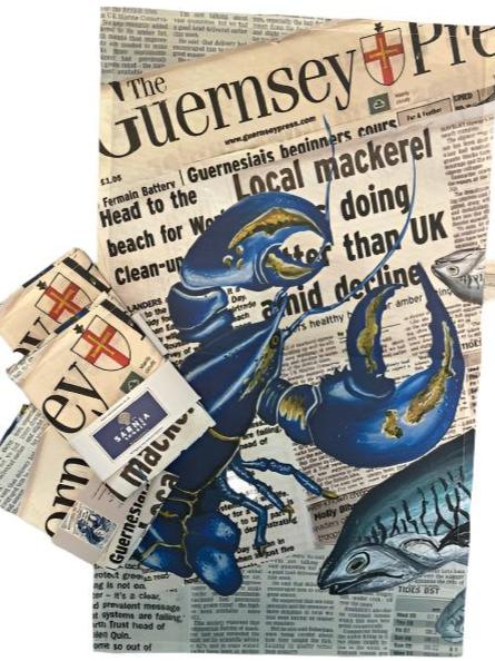 Lobster & Newspaper Teatowel